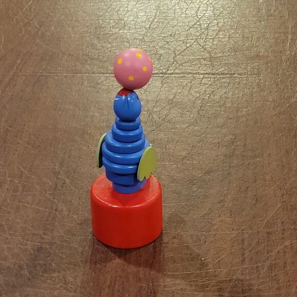 Vintage Wooden Push Hand Toy Big Toy Push Based Puppets - Picture 8 of 9